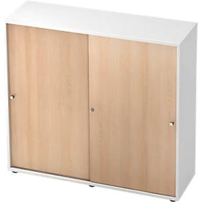 TOPAS LINE schuifdeurkast, 3 OH, wit/eiken