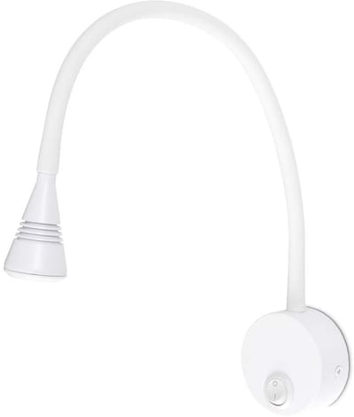 Kwazar Luminaire - Wandlamp met schakelaar - Wandleeslamp - Zwaanhalslamp LED, 3W, neutraal wit 4000K, 180lm - Wandleeslamp, bedlamp voor slaapkamer, woonkamer, kantoor - LORIS Wit