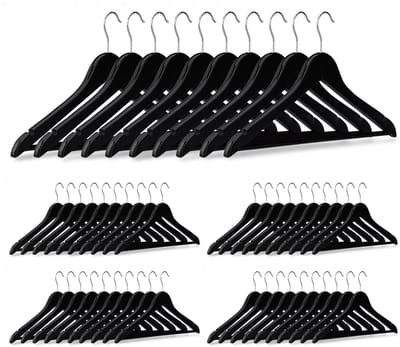 150x kledinghanger hout - broekhanger - klerenhanger - draaibare haak - zwart