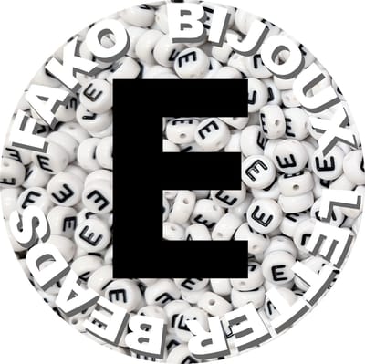 Fako Bijoux® - Letterkralen Rond E - Letter Beads - Alfabet Kralen - Klinkers - Sieraden Maken - 7mm - 250 Stuks - Wit