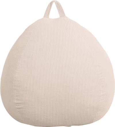 Bananair - Peervorm zitzak - ribfluweel - Afneembare hoes - Volwassenen & Kinderen - Wit - 80 x 70 cm