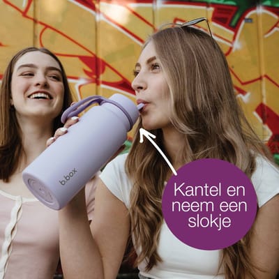 b.box Sportdrinkfles en Waterfles | Eenvoudig Vast te Houden Fles met Lekvrij Deksel | Cool Modern Kindvriendelijk Ontwerp, Kantel en Neem een Slokje | 450 ml