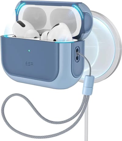 ESR Orbit Hybrid HaloLock Hoesje MagSafe Geschikt voor Apple AirPods Pro 1/2 Blauw