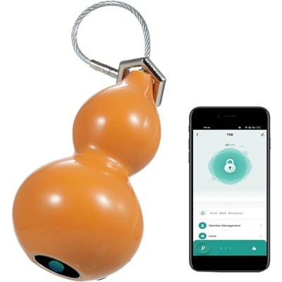 Cadenas à câble à empreinte digitale Cadenas à empreinte digitale Sans clé Biométrique Serrure d'armoire Cadenas intelligent Extérieur T08D jaune