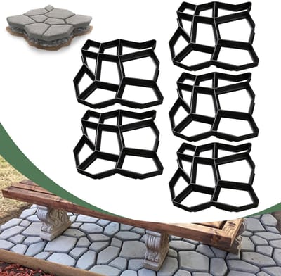 5pcs Kunststof tuinpad mal – Betonmal voor tuinpad en terras, weerbestendig en roestvrij