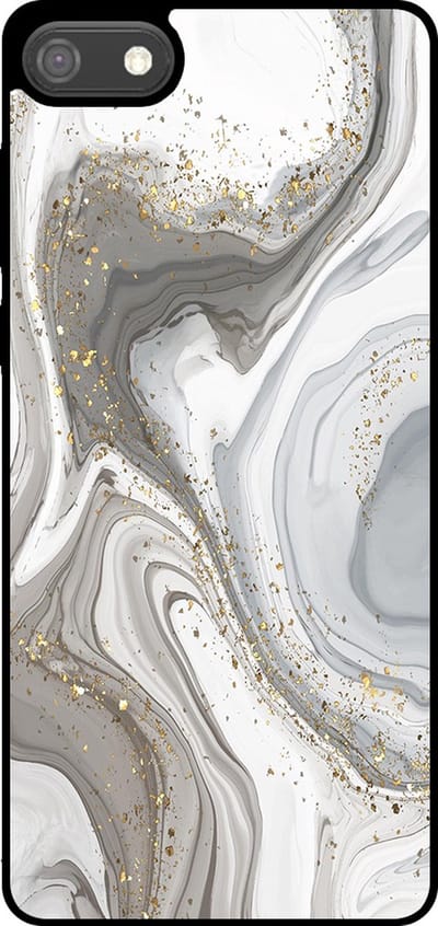 Smartphonica Telefoonhoesje Geschikt voor Huawei Y5 (2018) met marmer opdruk - TPU backcover case marble design - Zilver geschikt voor Huawei Y5 (2018)