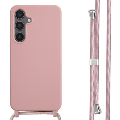 imoshion Hoesje - Geschikt voor Samsung Galaxy S24 FE - Siliconen hoesje met koord - Sand Pink
