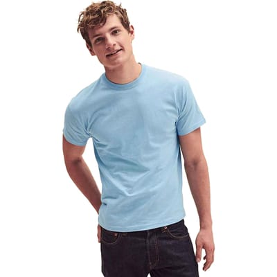 Fruit Of The Loom Heren Crew Neck Korte Mouw T-shirt-Zeeblauw (5 Pack)
