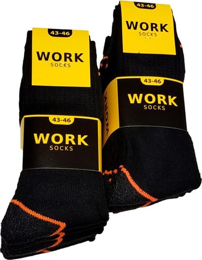 Work werksokken 10 paar fluor oranje maat 39/42