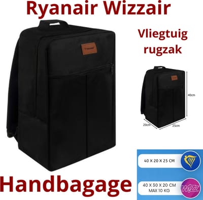 Reisrugzak 40x20x25 cm-vliegtuig-RYANAIR en WIZZAIR-lichte handbagage-rugzak-reistas-weekendtas-20 L- vakantie