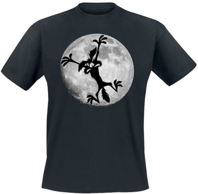 Looney Tunes T-shirt - Coyote - Moon Jump - S tot 3XL - voor Mannen - zwart