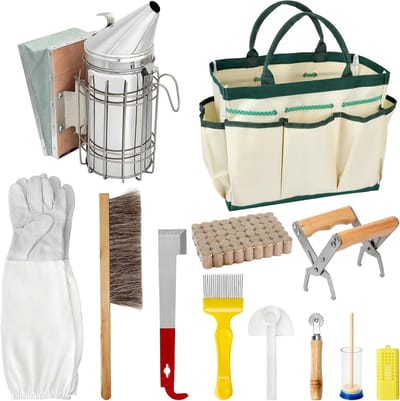 Bijenhouder Starterset - Bijenhouder Gereedschap - Bijen Houden - 12-Delige Set - 40.11 x 23.09 x 15.6 cm - Niet gespecificeerd