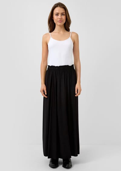 Lange Viscose Rok met Elastische Taille Dames QS