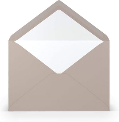 C5 Enveloppen Taupe Geribbeld 100g/m² Zonder Venster - 15,7 x 22,5 cm - Luxe Zijdevoering