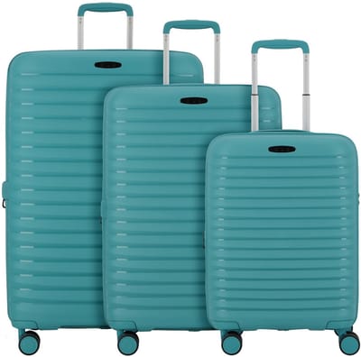 d & n Travel Line 4500 4 wielen Kofferset 3-delig met uitbreidingsplooi - Harde bagage - TSA slot - petrol