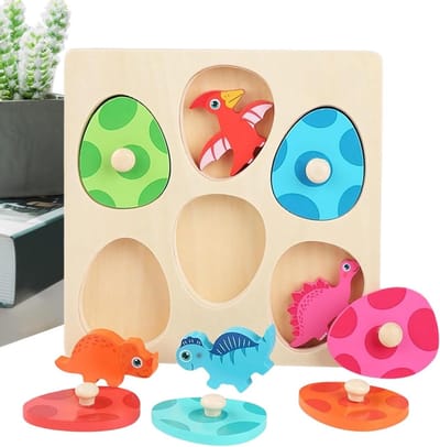 Houten Dinosaurus Puzzel - Kleuren Sorteer Ei - Cognitieve Ontwikkeling - Meerlaagse Montage - 175x175 cm - Niet gespecificeerd