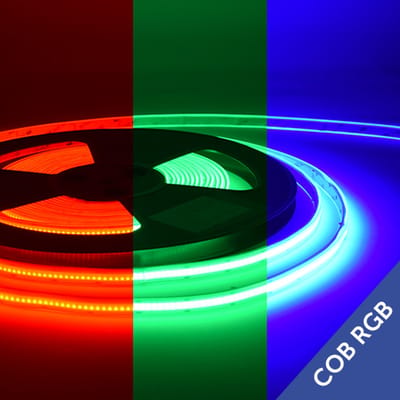 LED Strip COB 768 leds/mtr IP65 Silic 14W RGB CRI90 24V 12mm