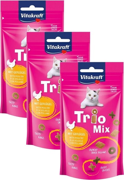 Vitakraft Trio Mix met Gevogelte - Kat - Snack - 3 x 60 gr