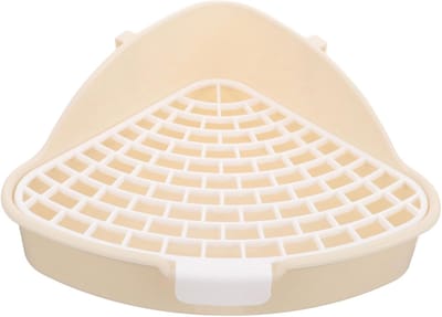 Dieren Hoektoilet Trainer - Dierenbak Zindelijkheid - Potty Training Dieren - Ruimtebesparend Ontwerp - 24.80X19.00X10.00CM - Wit