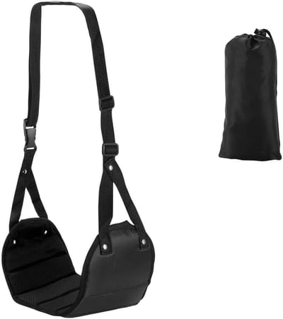 Vliegtuig Voetsteun - Been Hangmat - Comfortabel Reizen - Verstelbare Ondersteuning - 21x46CM - Zwart