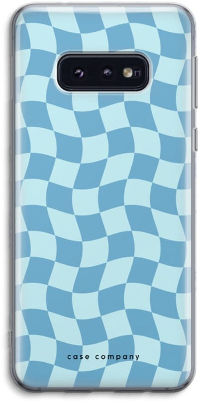 Case Company® - Hoesje geschikt voor Samsung Galaxy S10e hoesje - Grid Blauw - Soft Cover Telefoonhoesje - Bescherming aan alle Kanten en Schermrand