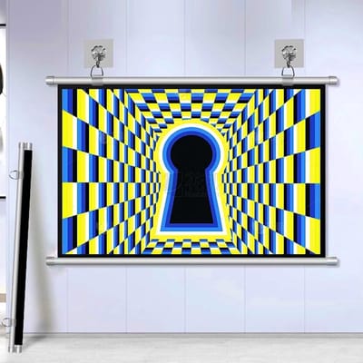 Projectiescherm - Filmscherm Beamer - Thuisbioscoop Presentatie - Handmatig Neerklapbaar Breedbeeld - 50 Inch 4:3 - Wit