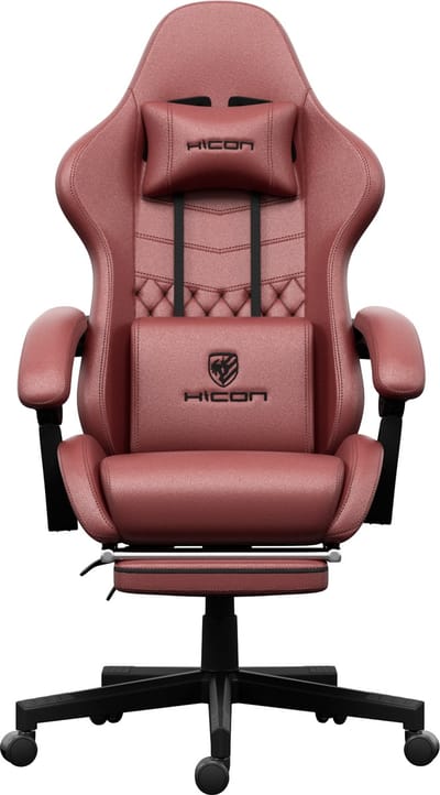 HICON® Gamestoel – Gaming Stoel – Gaming Chair met Voetsteun | Gamer Stoel - Vittoria Rood