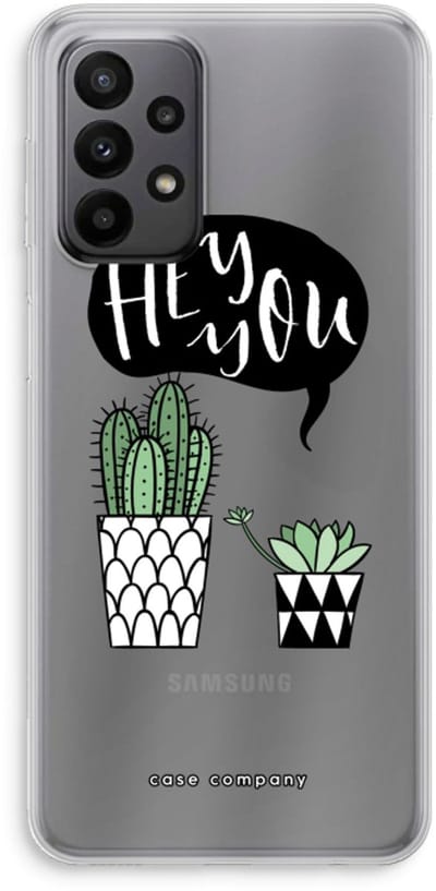 Case Company® - Hoesje geschikt voor Samsung Galaxy A23 hoesje - Hey you cactus - Soft Cover Telefoonhoesje - Bescherming aan alle Kanten en Schermrand