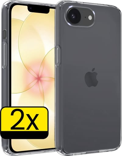 Hoesje - 2 Stuks - Geschikt voor Apple iPhone 17e - Sterk & Shockproof - Case Siliconen - Back Cover - Telefoon Hoes - Telefoonhoesjes - Transparant