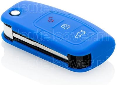 Autosleutel Hoesje geschikt voor Ford - SleutelCover - Silicone Autosleutel Cover - Sleutelhoesje Blauw