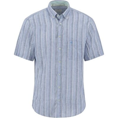 Fynch-Hatton Overhemd Multicolor Linnen Cotton Striped Light Peony-Blue-Multi / male
