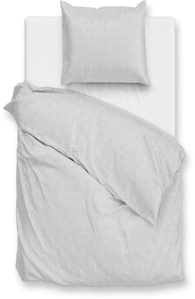 Zohome Dekbedovertrek Flanella-di-Lino - Effen Bedlinnen - 140x220 - Grijs - Dekbedhoes van 100% Katoen-Flanel
