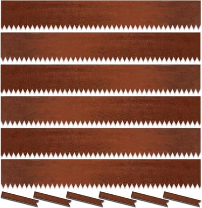 Stalen gazonranden - Tuin afscheiding - Tuin vormgeven - Voorgeroest Cor-tenstaal - 6 stuks 240 inch - Roestbruin