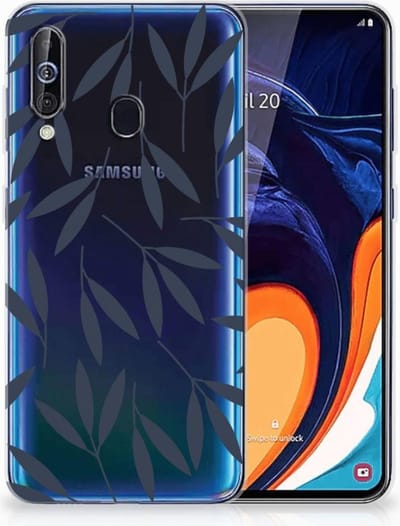 Samsung Galaxy A60 TPU Case Leaves Blue