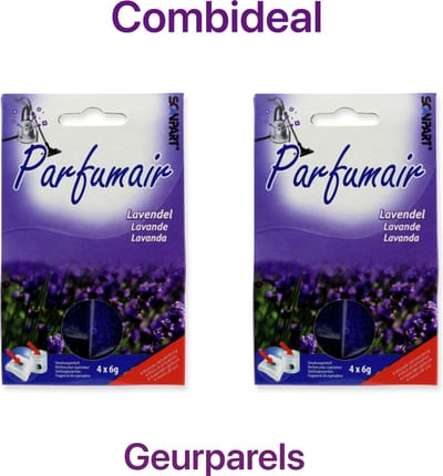 Scanpart - Parfumair - Geurkorrels / Geurparels - Lavendel geur - 8 zakjes a 6 gram - Voor een frisse geur - COMBIDEAL