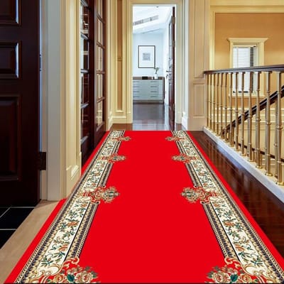 Wasbaar Chinees Rood Gangtapijt Lang Gangtapijt Antislip Woonkamer Keuken Gang Loper Tapijt Hotel Huisdecoratie Mat 80X200cm