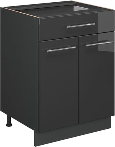Vicco Fame-Line Keukenonderkast – 60 cm met lade, WB Eik Antraciet Hoogglans
