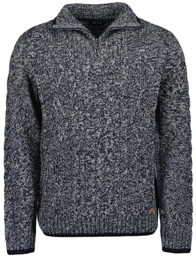 Blue Seven - Trui 376495 navy gemeleerd schipperstrui - maat L