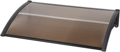 Voordeur Luifel - Regenbescherming Dak - Buiten Beschermen - Stil Polycarbonaat - 100x150 cm - Zwart Bruin