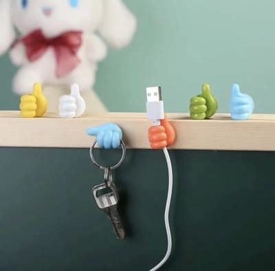 Handig Handje Groen 4 stuks - Kabel ophangen - Tandenborstelhouder - Multifunctionele houder - Auto zonnebrilhouder - Auto kabelhouder - houder - E1.3