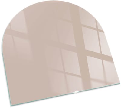 Tulup Kachel Vloerplaat - Kleur Lichtbruin Vloerplaat Voor Kachel - 100 cm x100 cm - Oranje Onderplaat Kachel - Halfrond Kachel Vloerplaat - Plaat Onder Houtkachel - Vloerplaat Openhaard - Plaat Voor Onder Houtkachel