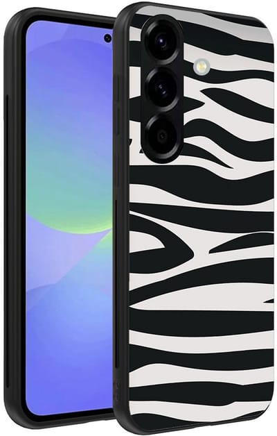 Smartphonica Telefoonhoesje Geschikt voor Samsung Galaxy A36 met zebra opdruk - TPU backcover case zebra design - Zwart Wit geschikt voor Samsung Galaxy A36