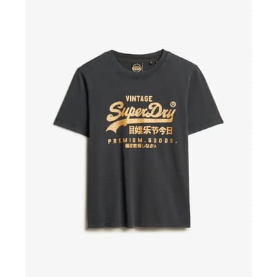 Superdry - Vintage Logo Metallic T-shirt met relaxte pasvorm - Dames - T-shirts