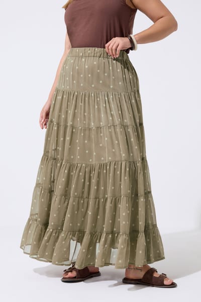 Limited Collection Naturelbruine Chiffonrok Met Stippen Size 38