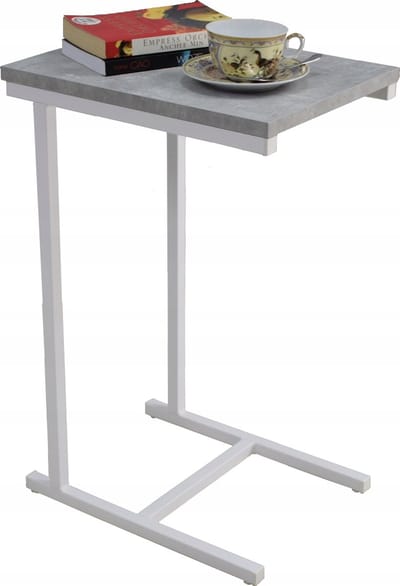 FutuStal EKO Serie - Bijzettafel - Biały Mat - Beton Licht