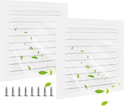 2 stuks Vierkant Ventilatierooster Aluminium 200x200mm met Insectenhor | Afvoerluchtrooster voor Binnen en Buiten