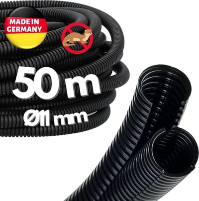50 meter Kalitec ribbelbuis Twin NW 13 I ribbelslang in twee delen I solar ribbelbuis I marterbeschermingsbuis I lege buis I kabelbescherming AD 16 mm ID 11 mm