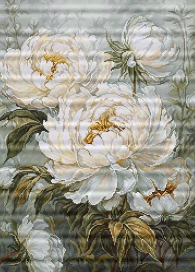 Borduurpakket Luca-S - The Light of Spring Peonies - Het licht van de Lente Rozen - B715
