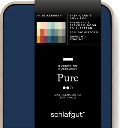 schlafgut Jersey Pure hoeslaken extra hoog - M - 120x200 - 130x220 570 Blue Deep