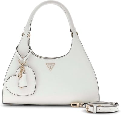 Dames Handtas - Schoudertas Hobo - Dagelijks Gebruik - Harthanger Detail - 31 x 17 x 8 cm - Wit